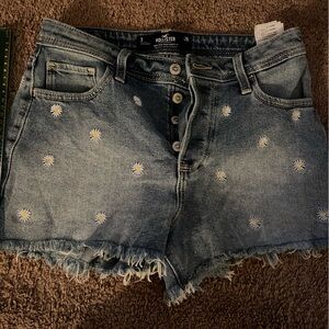 Hollister Jean shorts size 3 flower decor